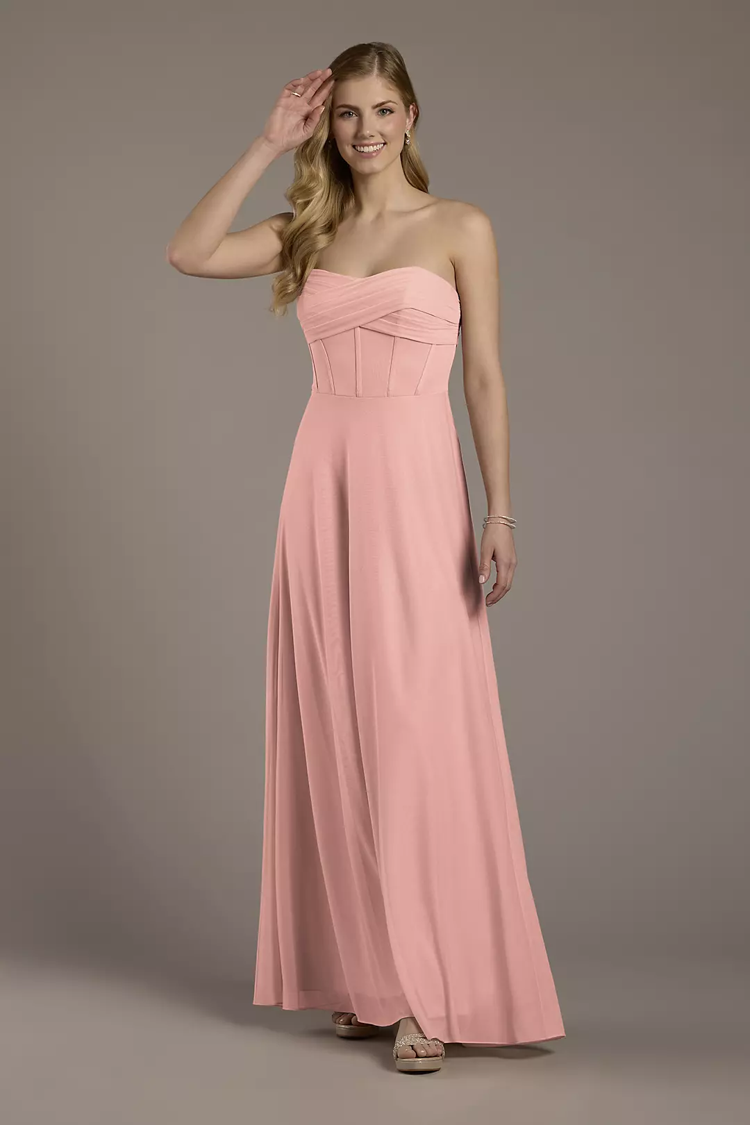 Mesh Twist Bodice Corset A-Line Dress - Image 32