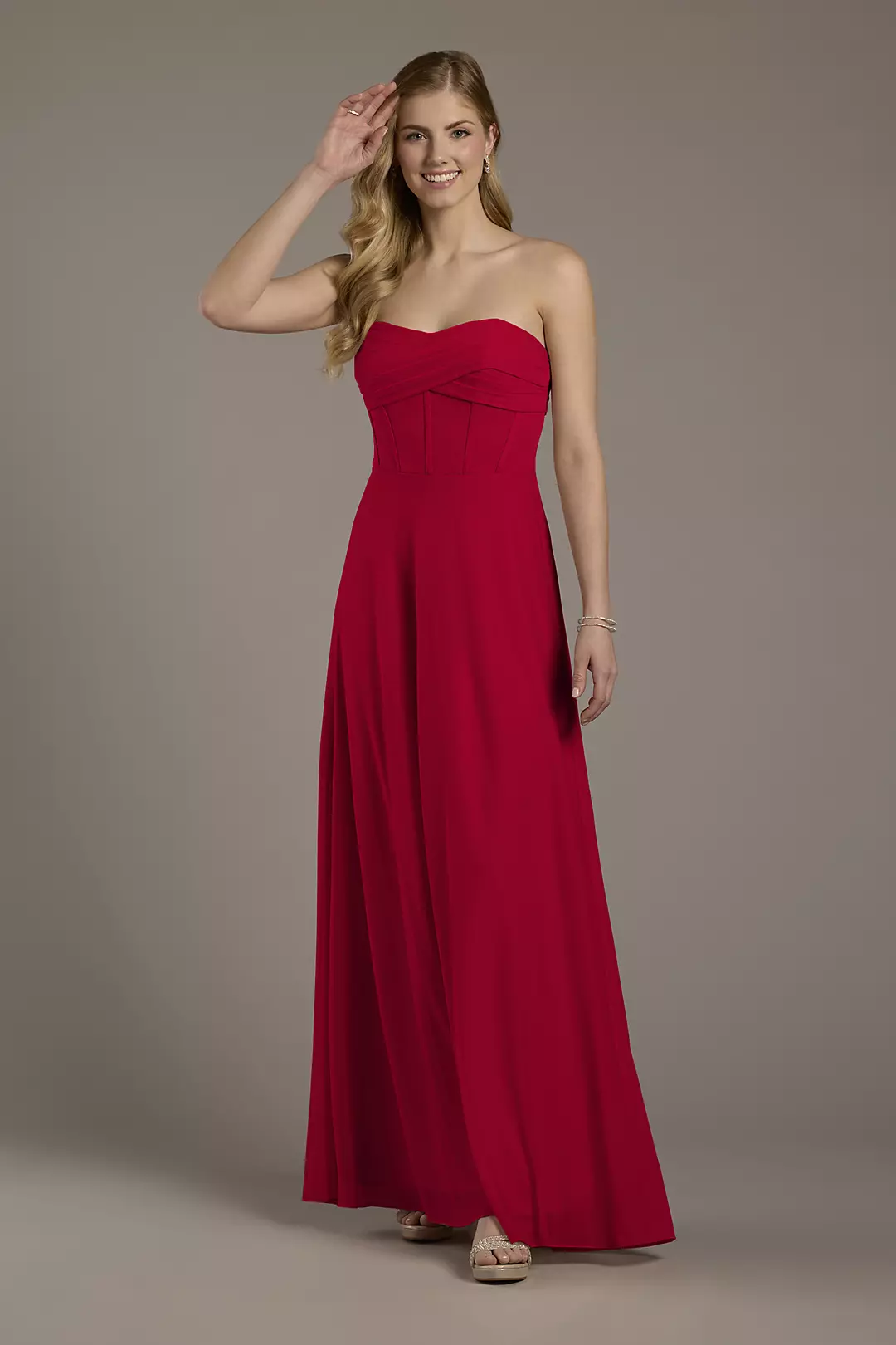 Mesh Twist Bodice Corset A-Line Dress - Image 33