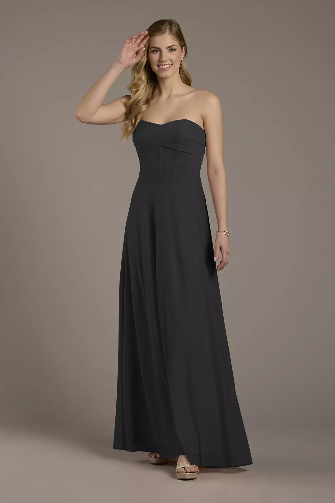 Mesh Twist Bodice Corset A-Line Dress - Image 34