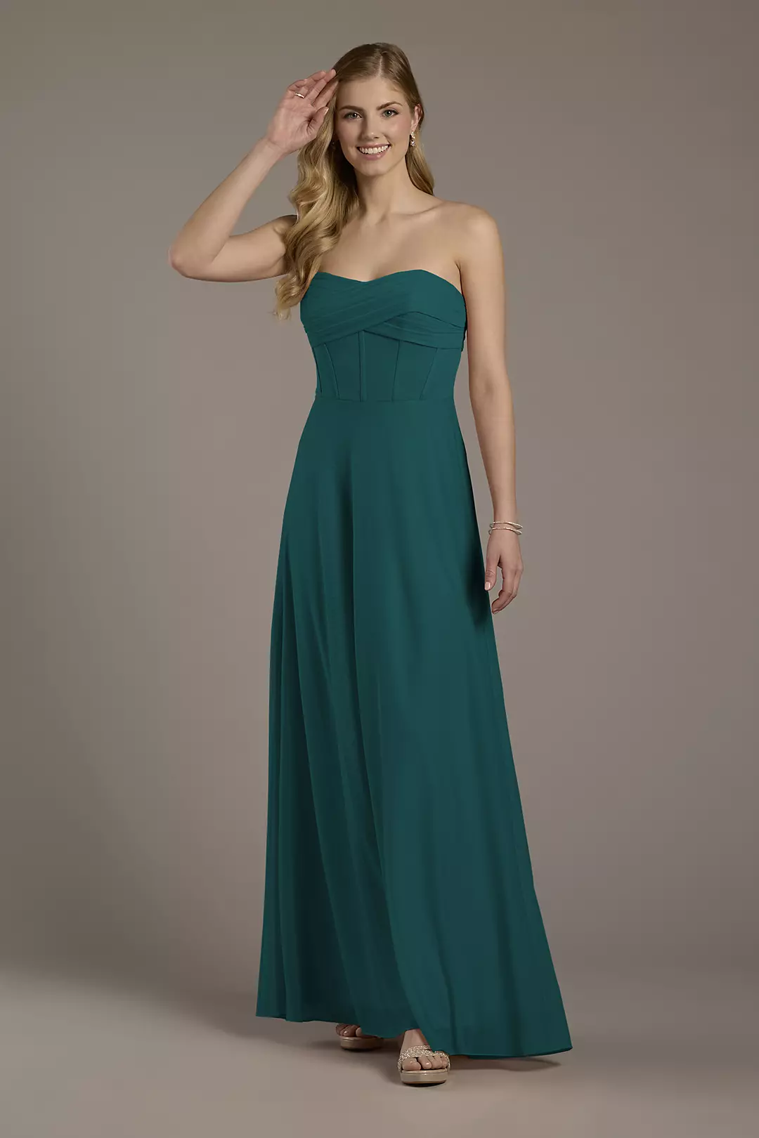 Mesh Twist Bodice Corset A-Line Dress - Image 39