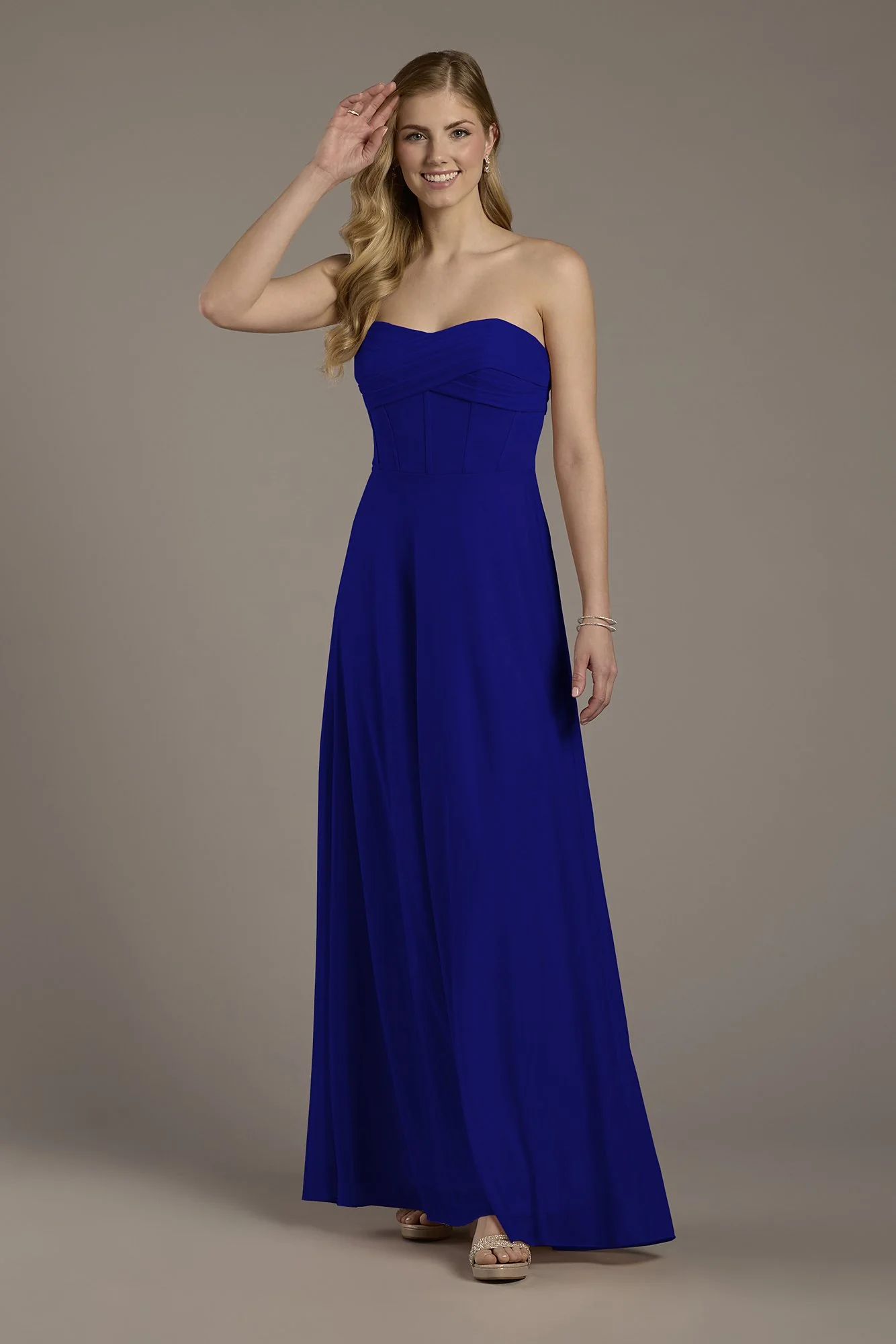 Mesh Twist Bodice Corset A-Line Dress - Image 4