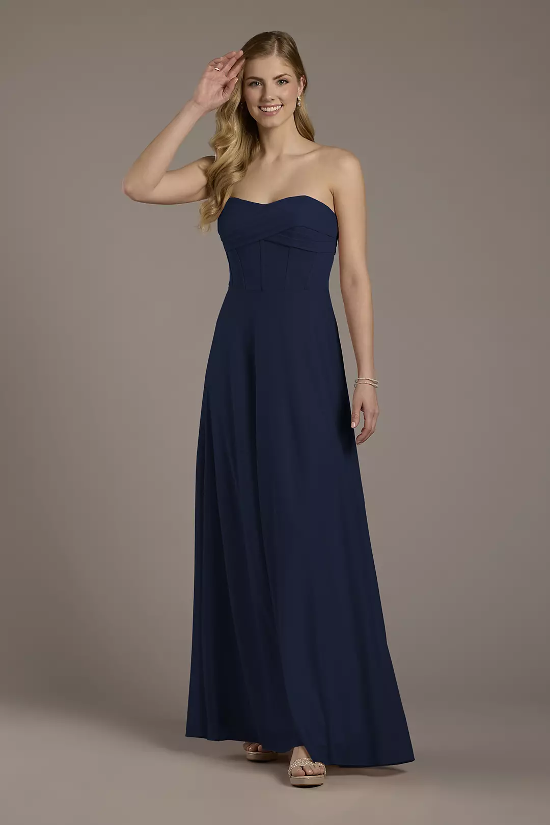 Mesh Twist Bodice Corset A-Line Dress - Image 40