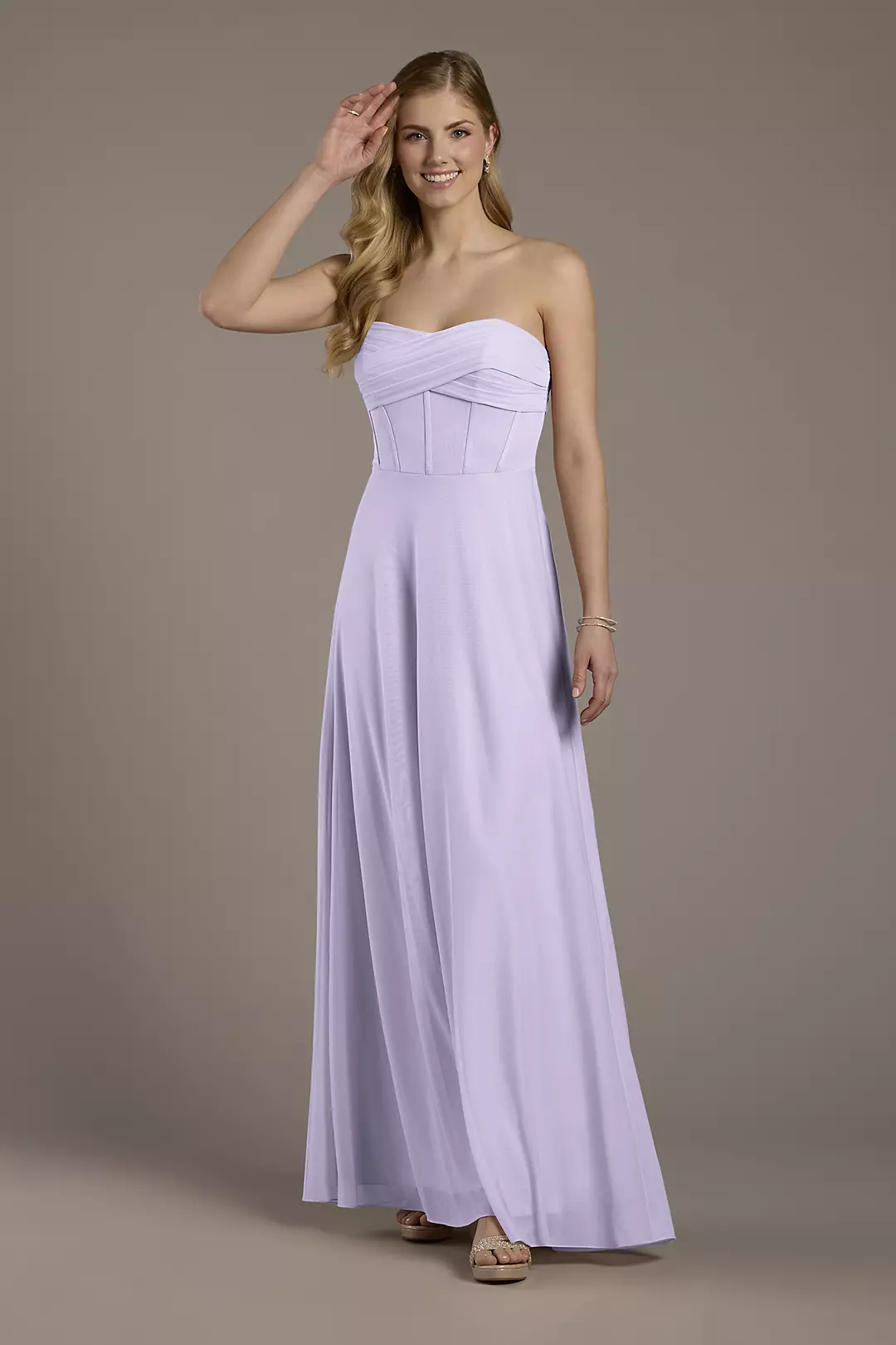 Mesh Twist Bodice Corset A-Line Dress - Image 41