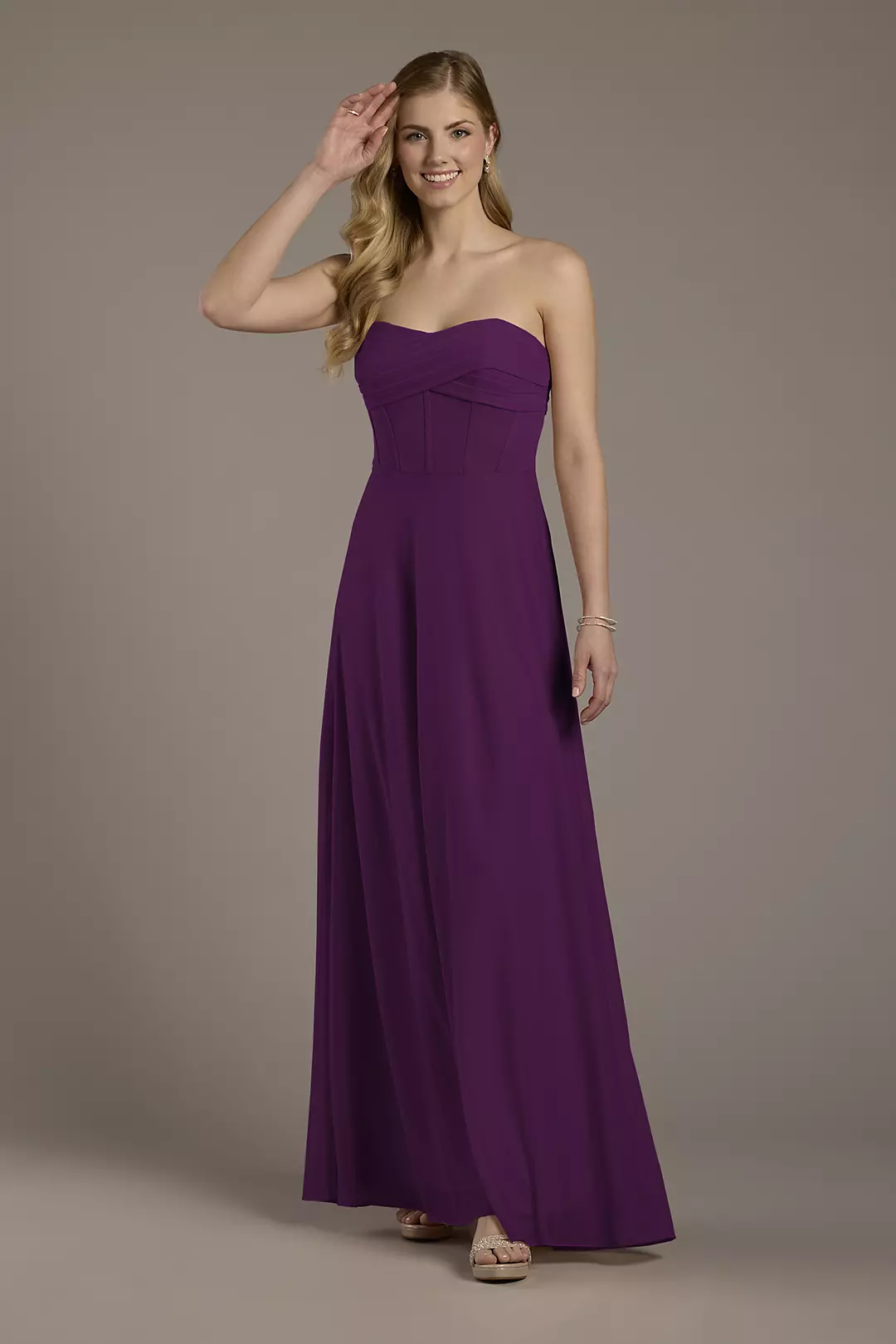 Mesh Twist Bodice Corset A-Line Dress - Image 42