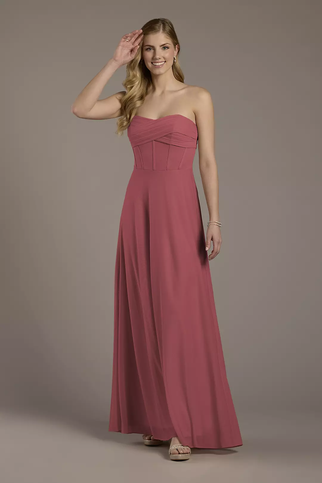 Mesh Twist Bodice Corset A-Line Dress - Image 50