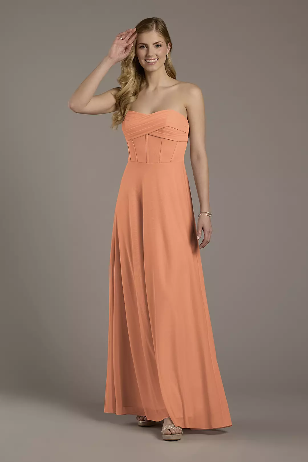 Mesh Twist Bodice Corset A-Line Dress - Image 53