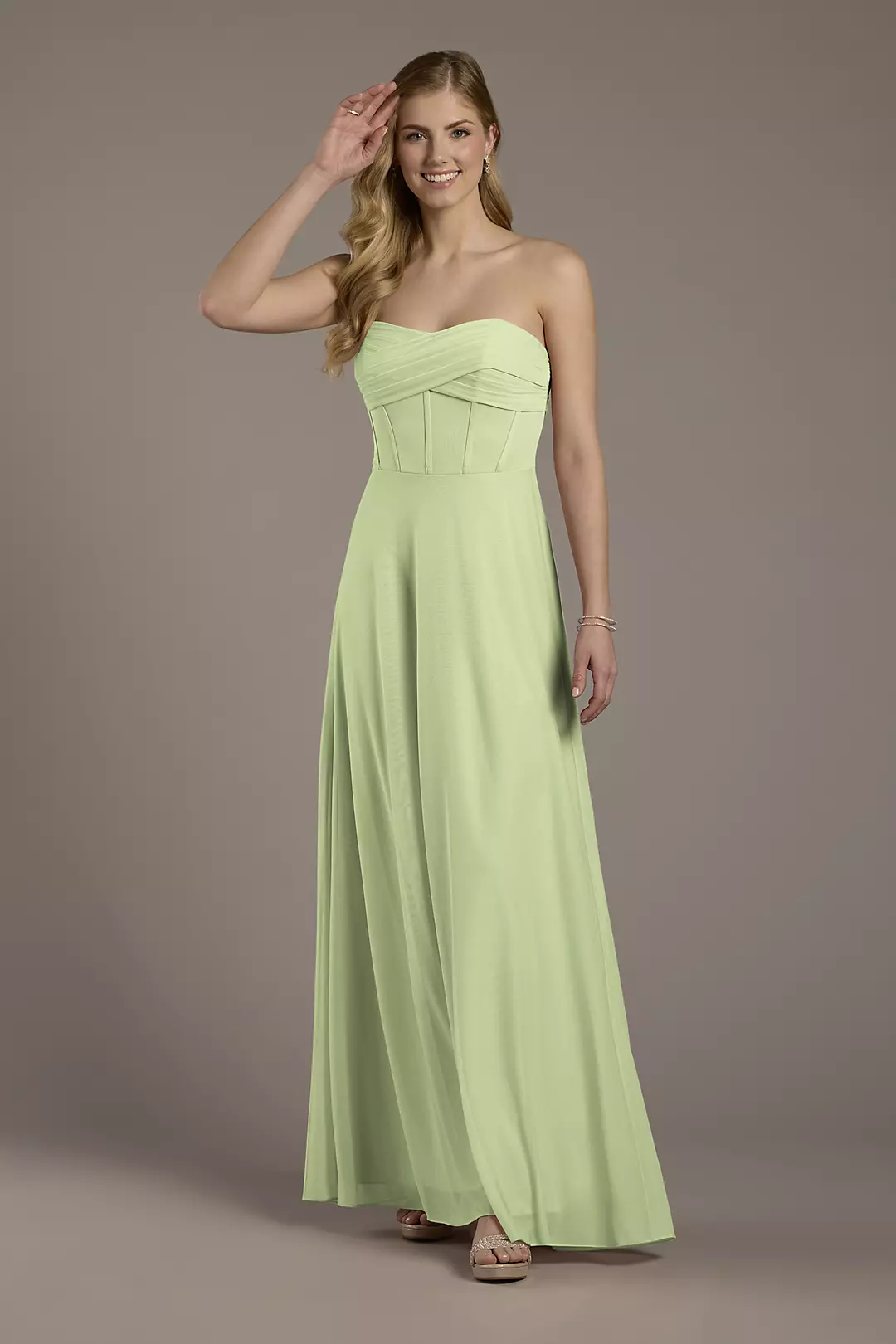 Mesh Twist Bodice Corset A-Line Dress - Image 54
