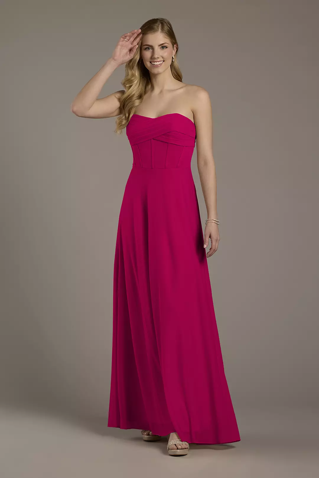 Mesh Twist Bodice Corset A-Line Dress - Image 58