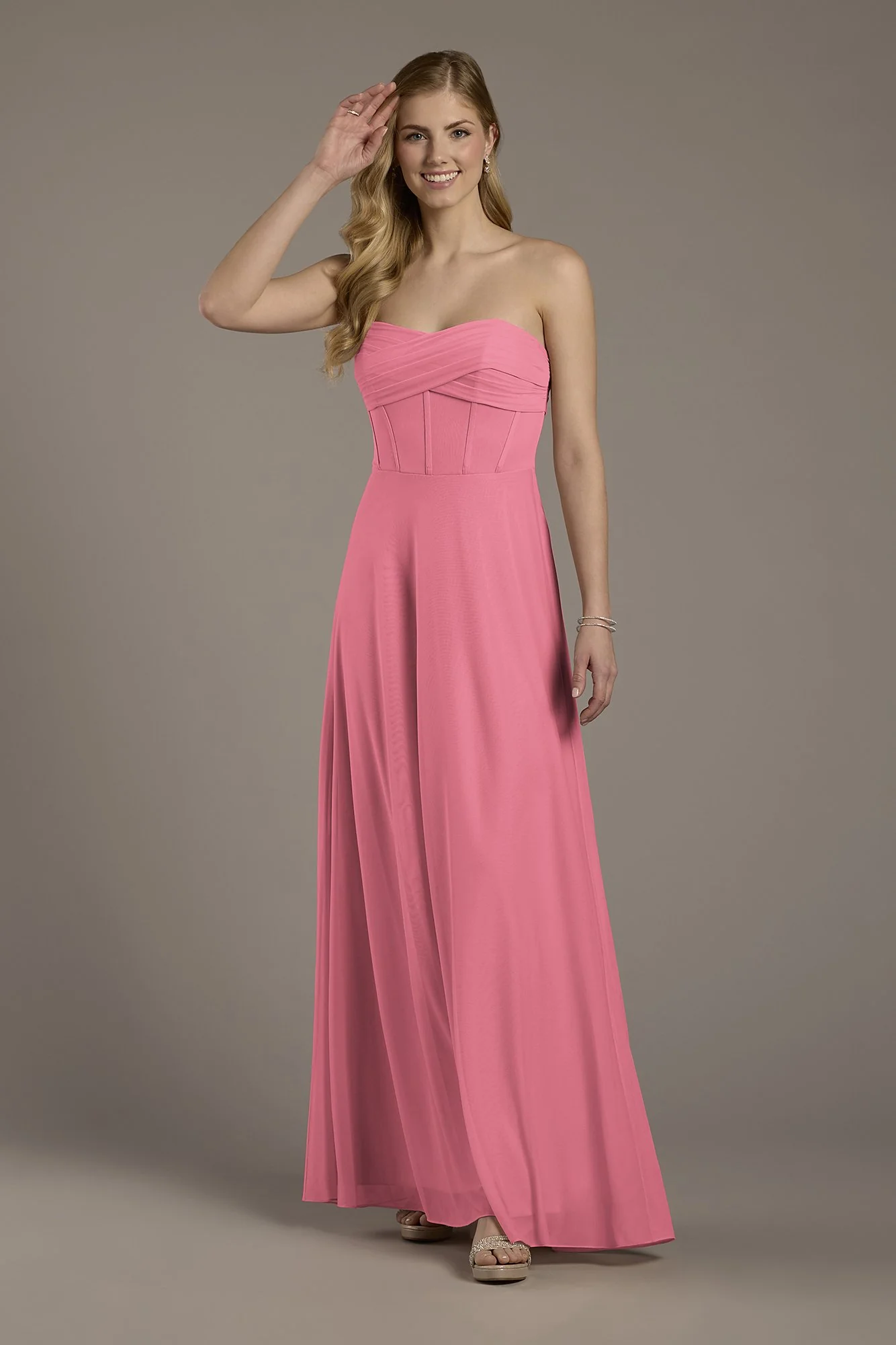Mesh Twist Bodice Corset A-Line Dress - Image 7