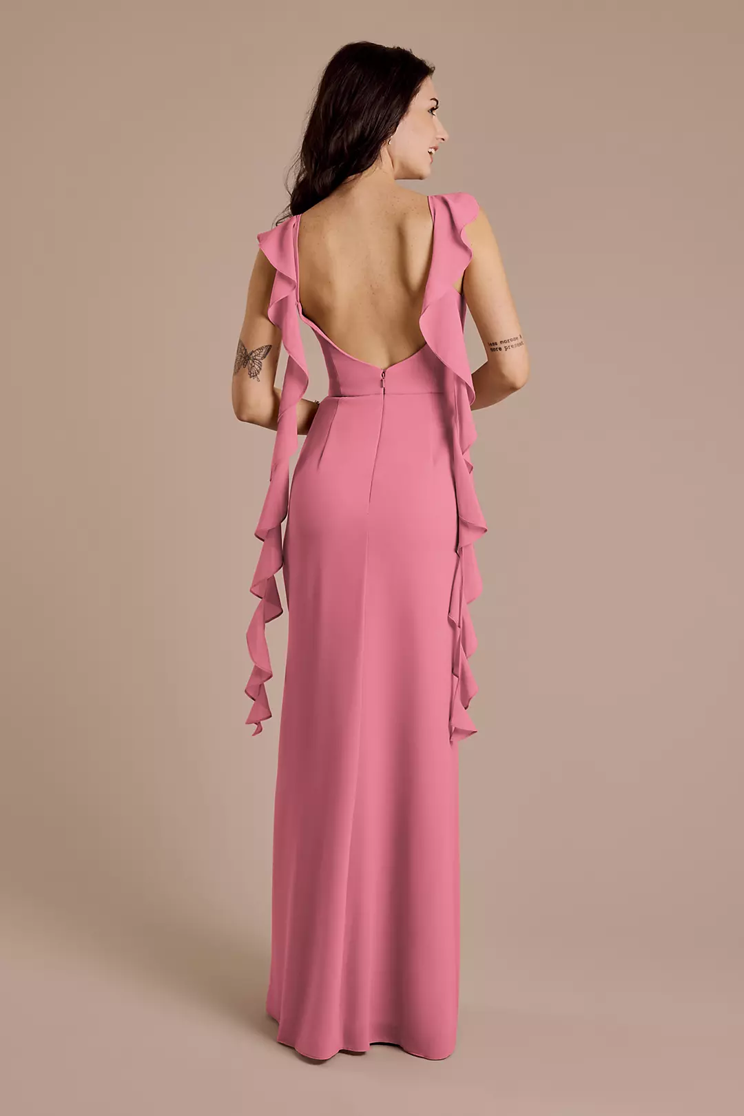 Ruffle Strap Scoop Neck Chiffon A-Line Dress - Image 103