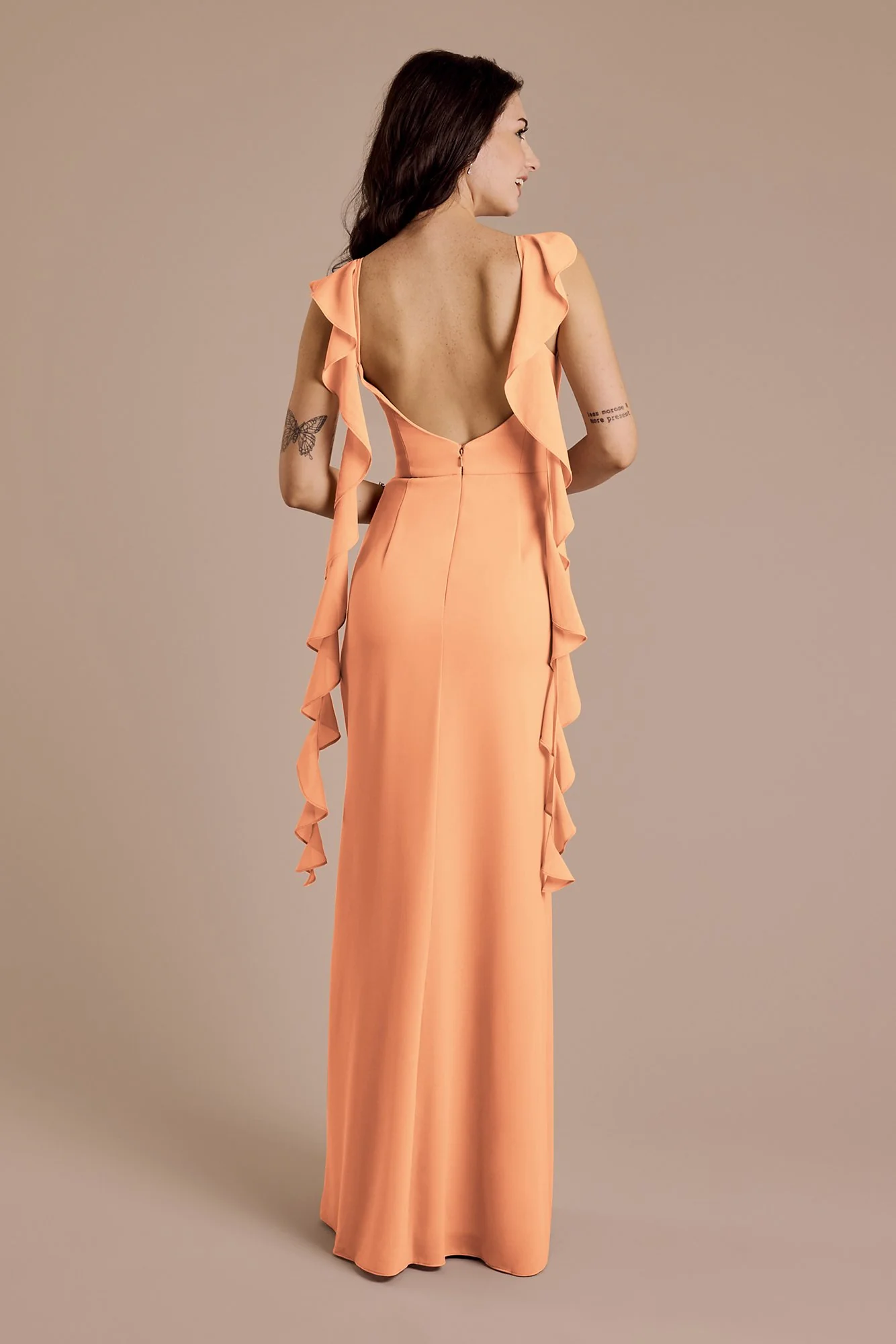 Ruffle Strap Scoop Neck Chiffon A-Line Dress - Image 22