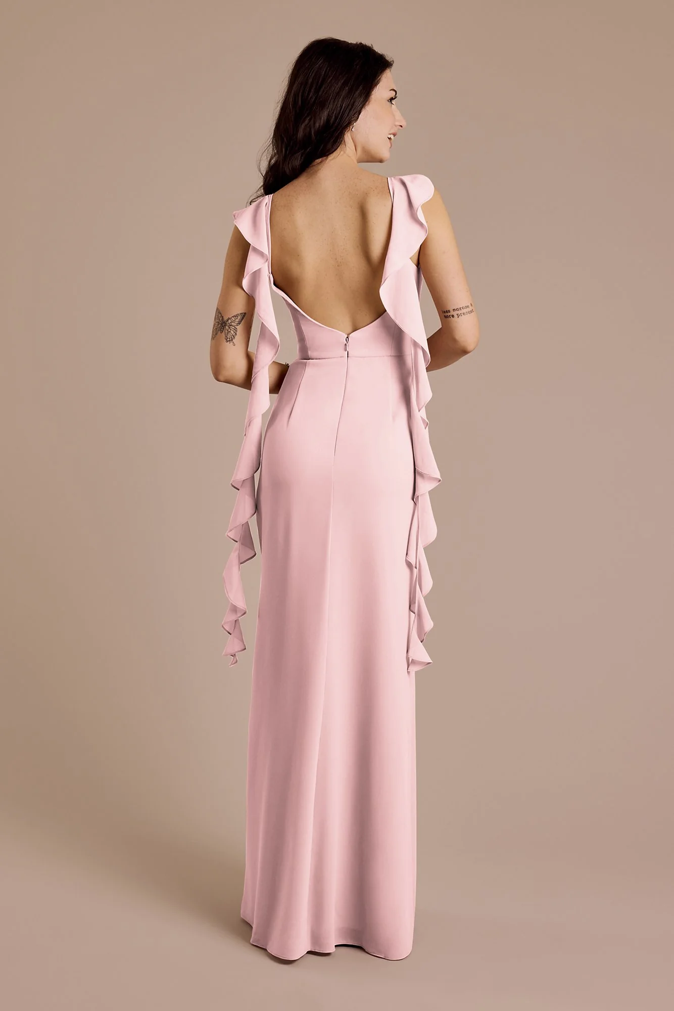 Ruffle Strap Scoop Neck Chiffon A-Line Dress - Image 23