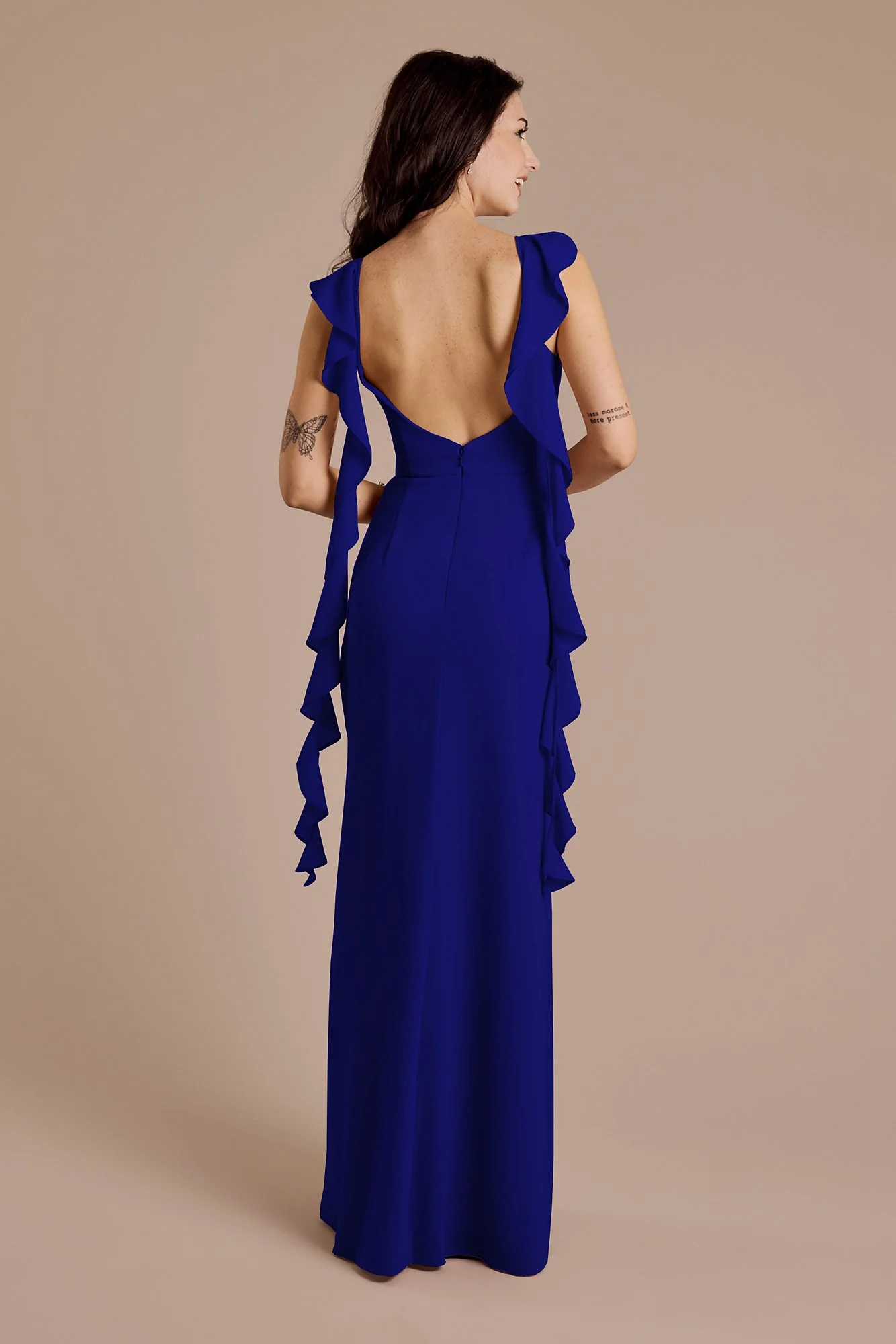 Ruffle Strap Scoop Neck Chiffon A-Line Dress - Image 24