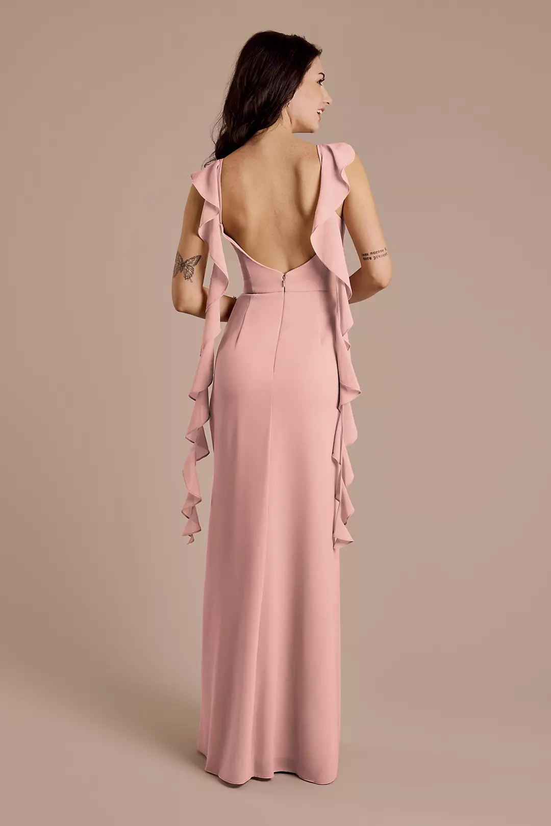 Ruffle Strap Scoop Neck Chiffon A-Line Dress - Image 28