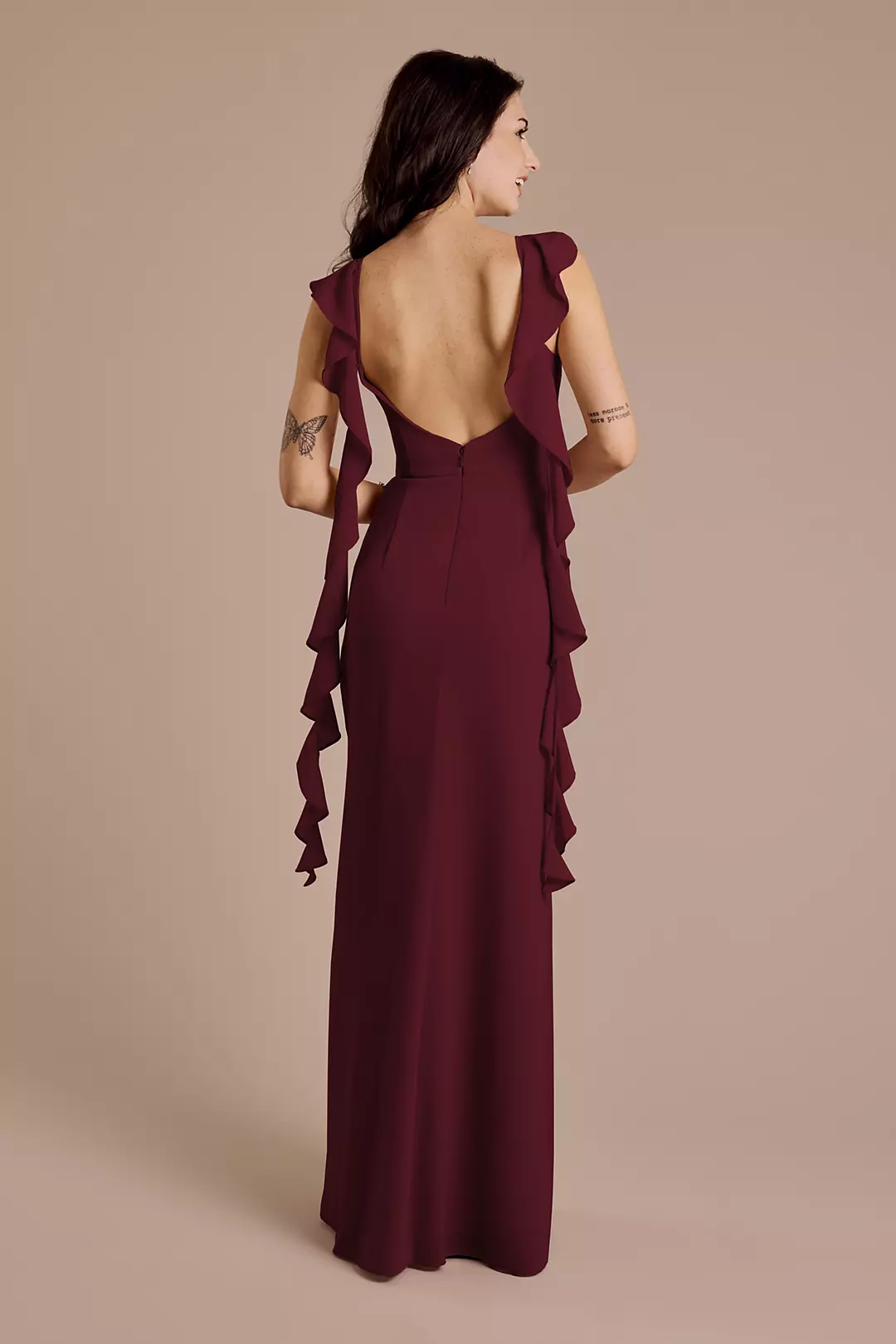 Ruffle Strap Scoop Neck Chiffon A-Line Dress - Image 31