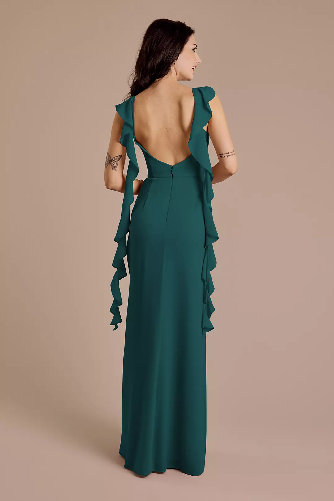 Ruffle Strap Scoop Neck Chiffon A-Line Dress - Image 33