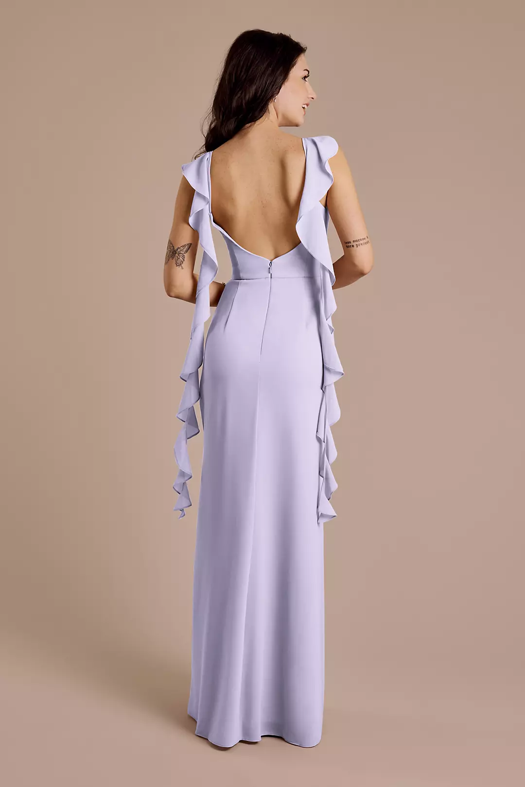 Ruffle Strap Scoop Neck Chiffon A-Line Dress - Image 34