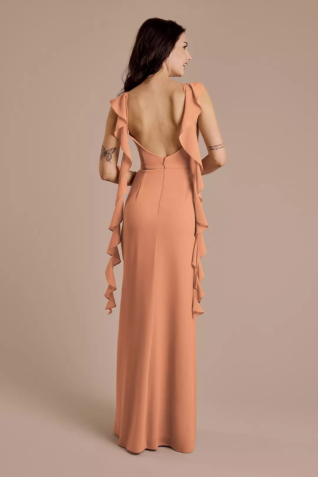 Ruffle Strap Scoop Neck Chiffon A-Line Dress - Image 38