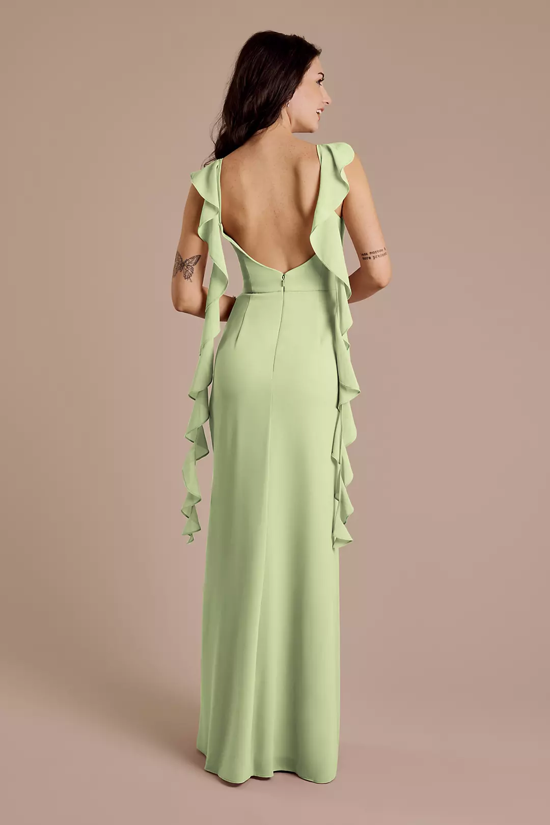 Ruffle Strap Scoop Neck Chiffon A-Line Dress - Image 39