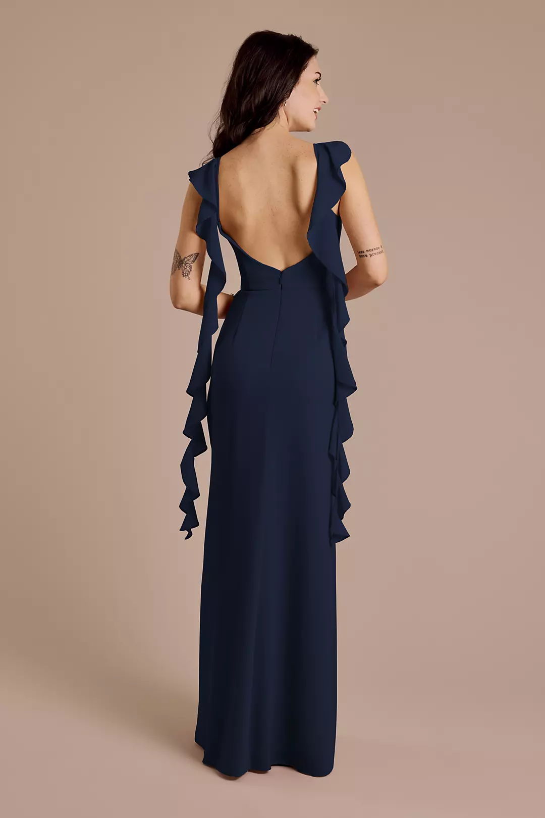 Ruffle Strap Scoop Neck Chiffon A-Line Dress - Image 43