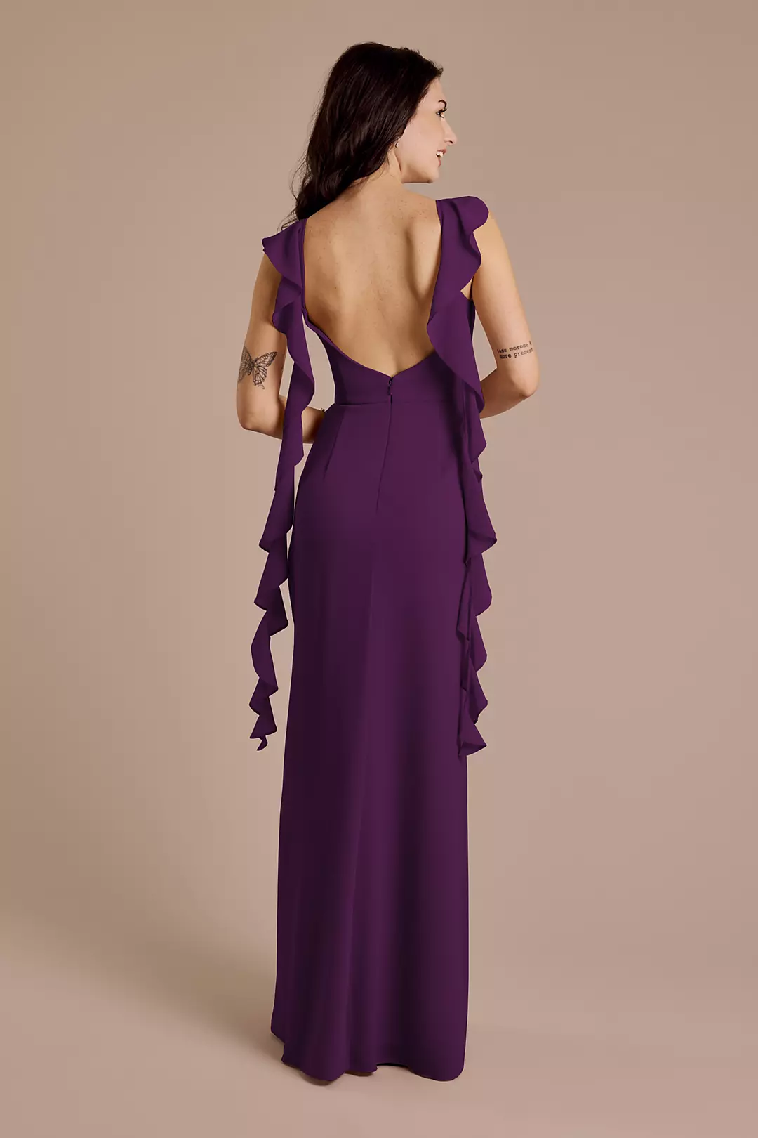 Ruffle Strap Scoop Neck Chiffon A-Line Dress - Image 44