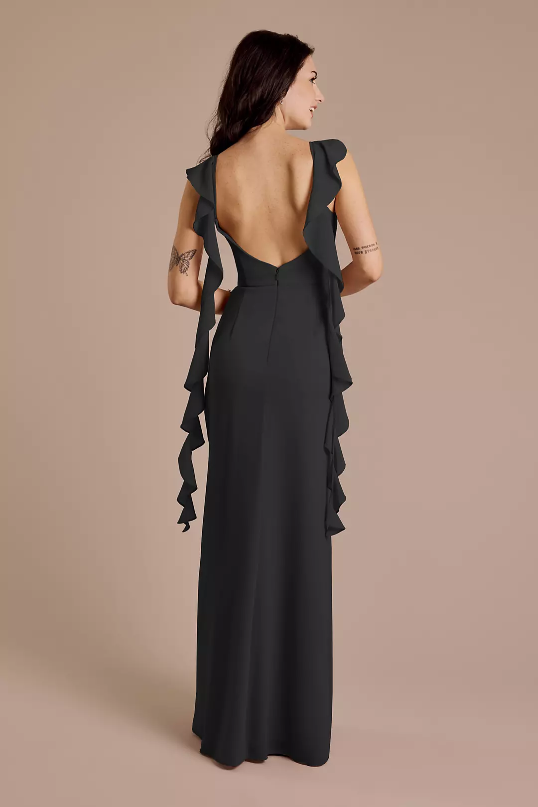 Ruffle Strap Scoop Neck Chiffon A-Line Dress - Image 46