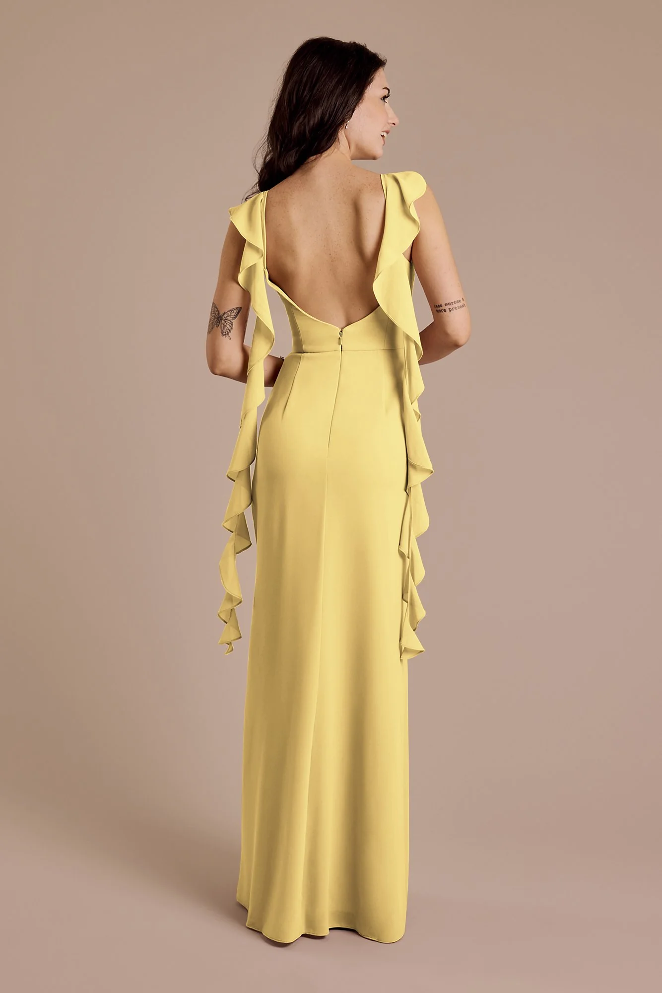 Ruffle Strap Scoop Neck Chiffon A-Line Dress - Image 7