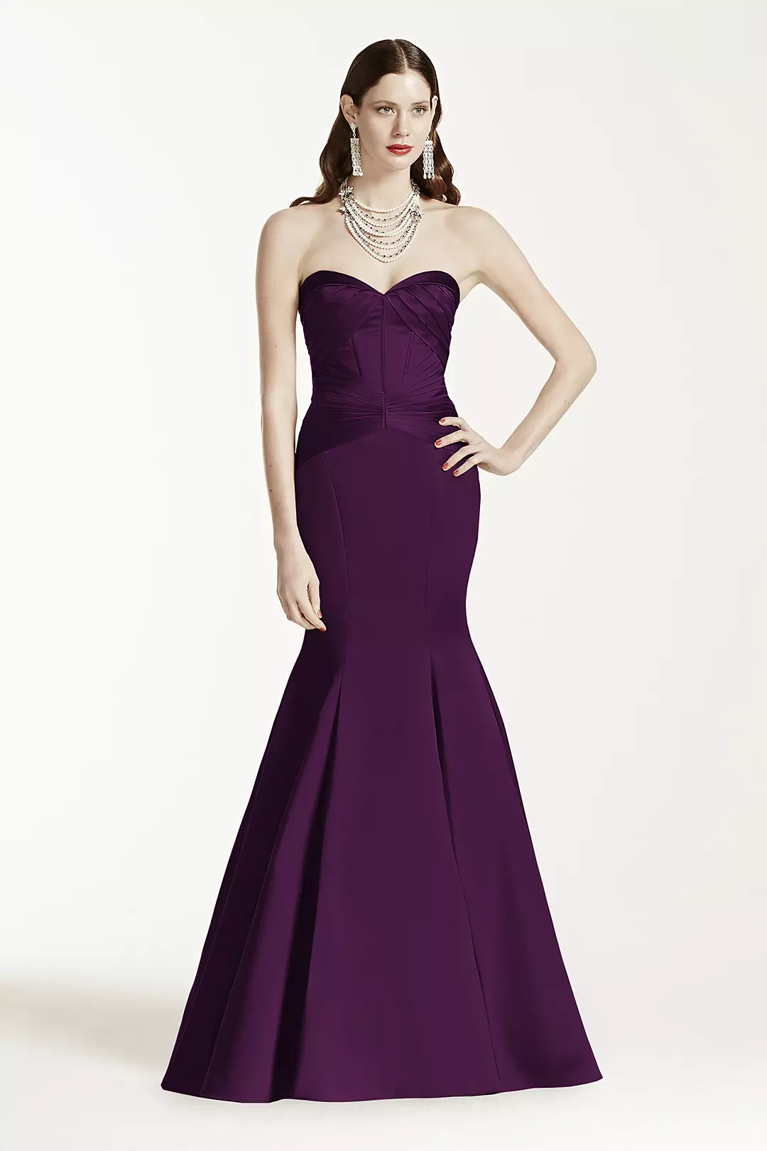 Satin Fit and Flare Dress wiith Corset Seam - Image 20