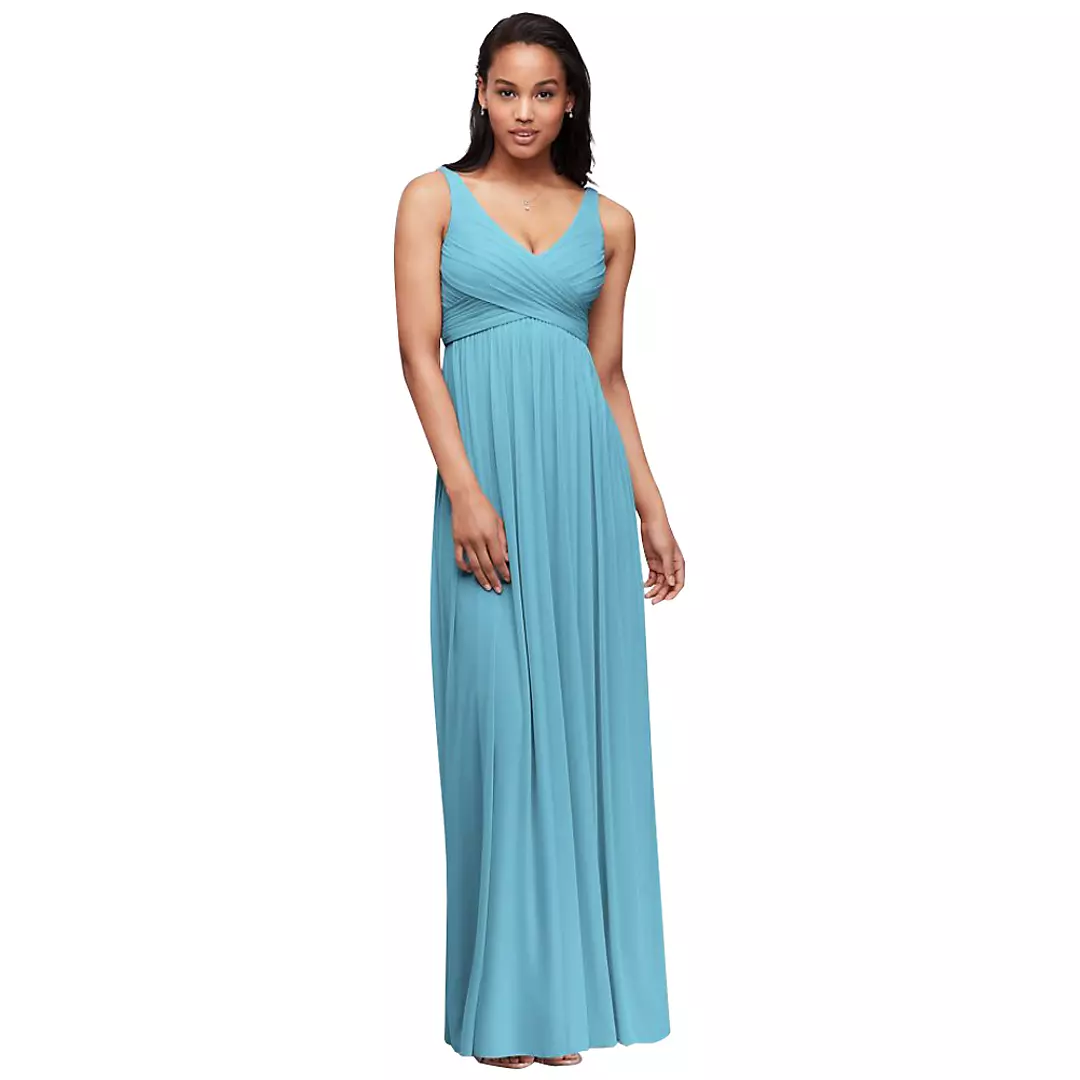 Short Mesh Bridesmaid Dress with Cowl Back - Image 164