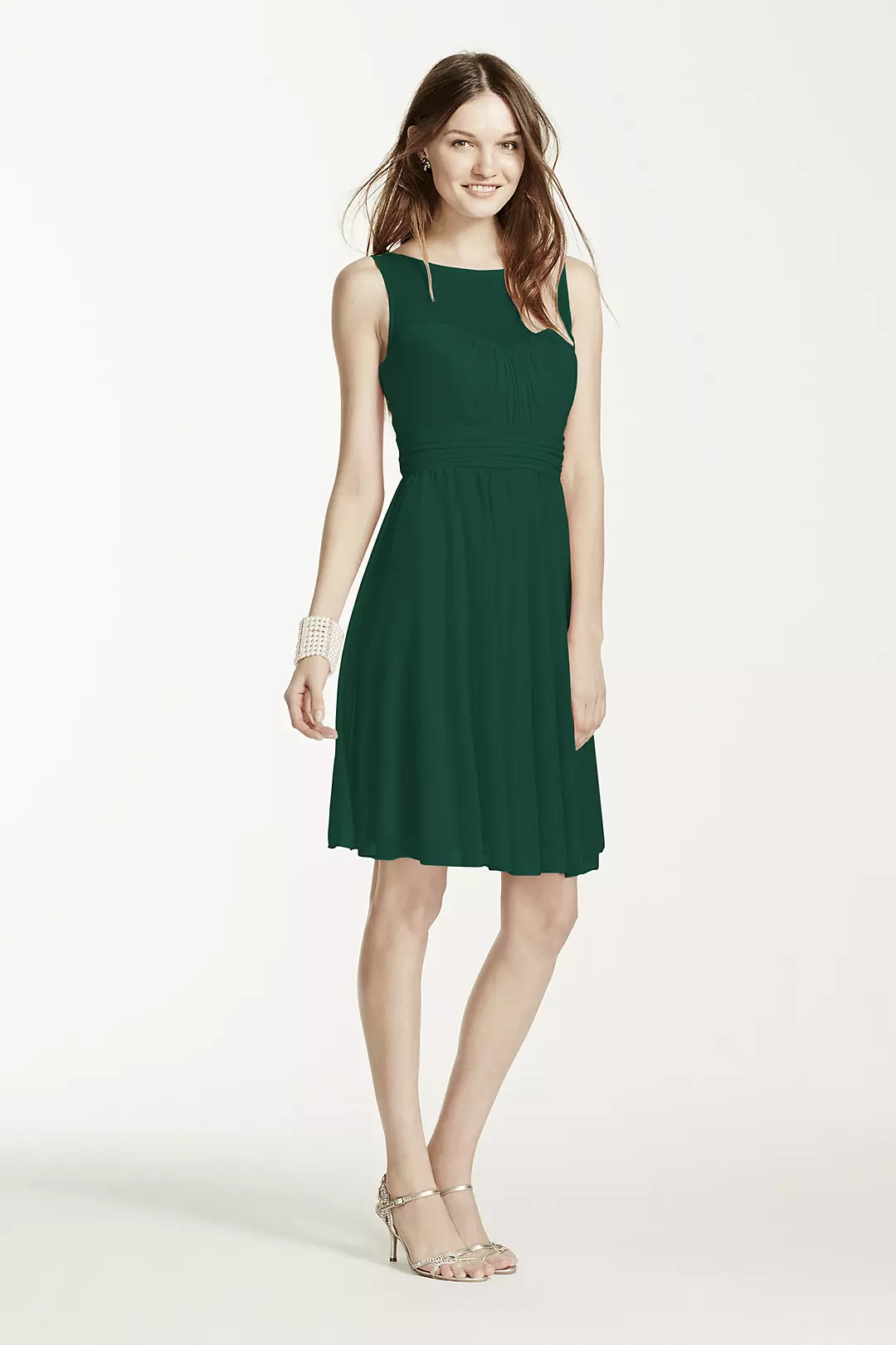 Short Mesh Dress with Sweetheart Illusion Neckline - Image 18