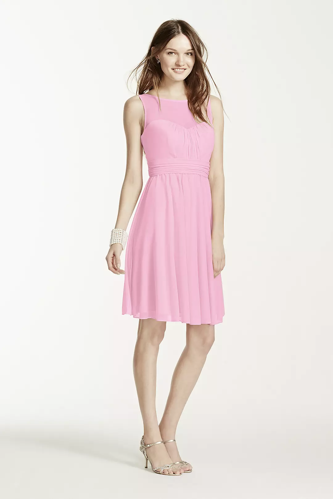 Short Mesh Dress with Sweetheart Illusion Neckline - Image 22