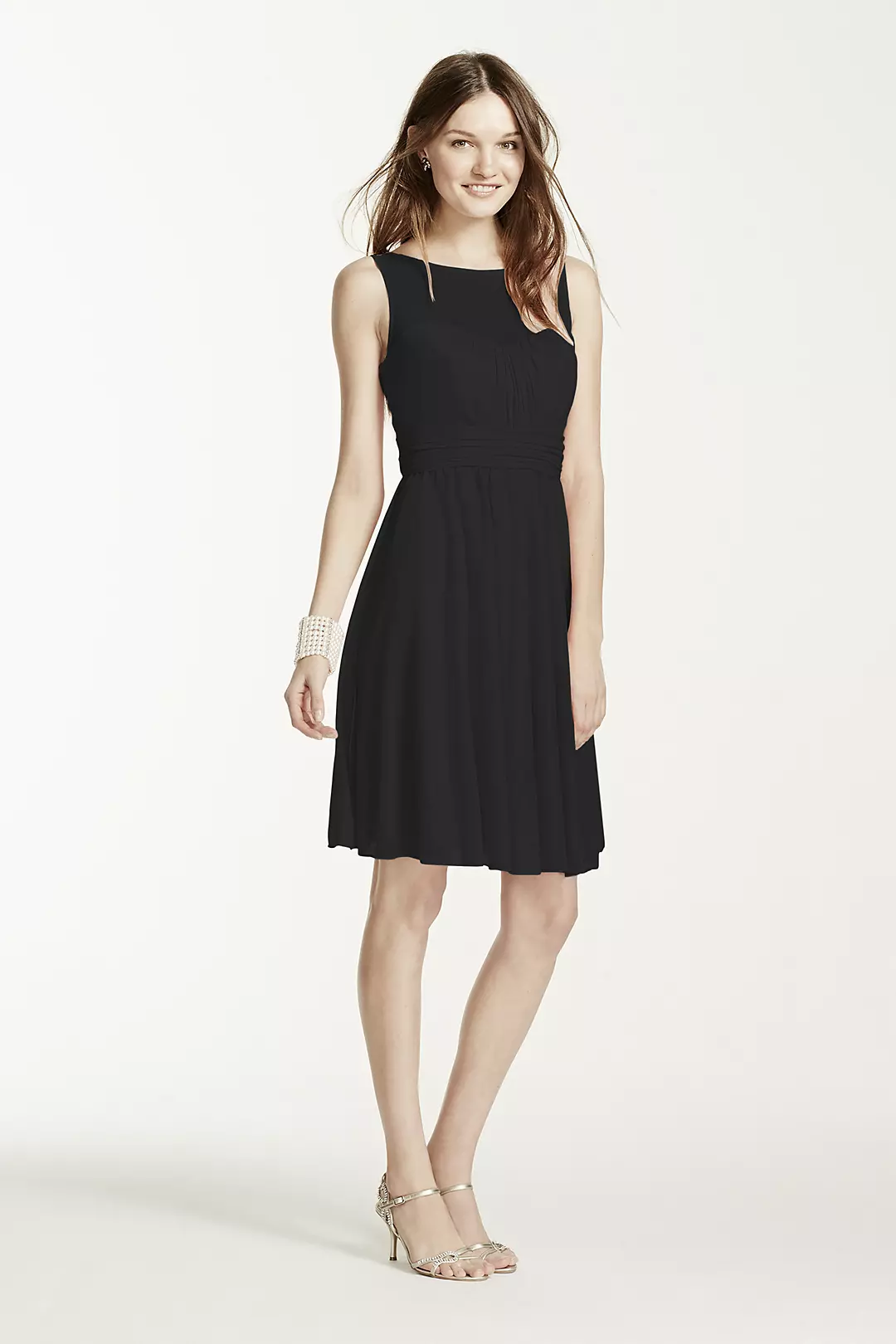 Short Mesh Dress with Sweetheart Illusion Neckline - Image 45