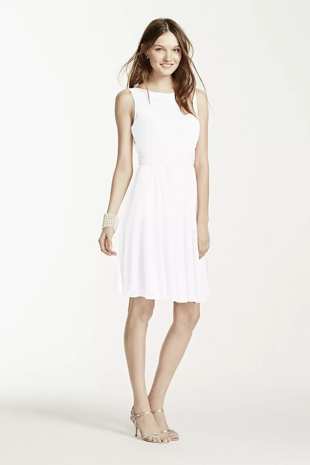 Short Mesh Dress with Sweetheart Illusion Neckline - Image 8