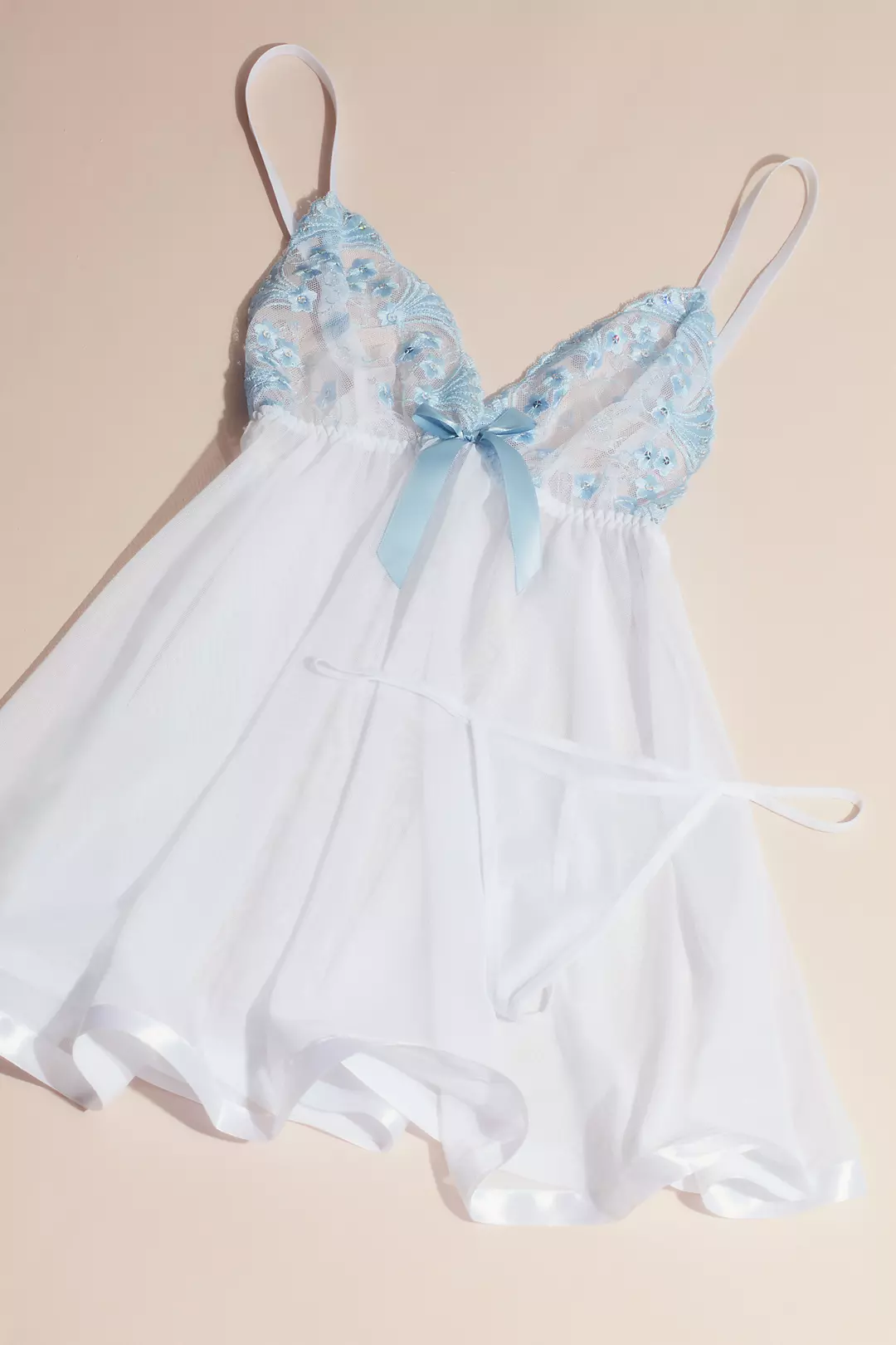 Soft Chiffon Baby Doll with Satin Ribbon Trim - Image 4