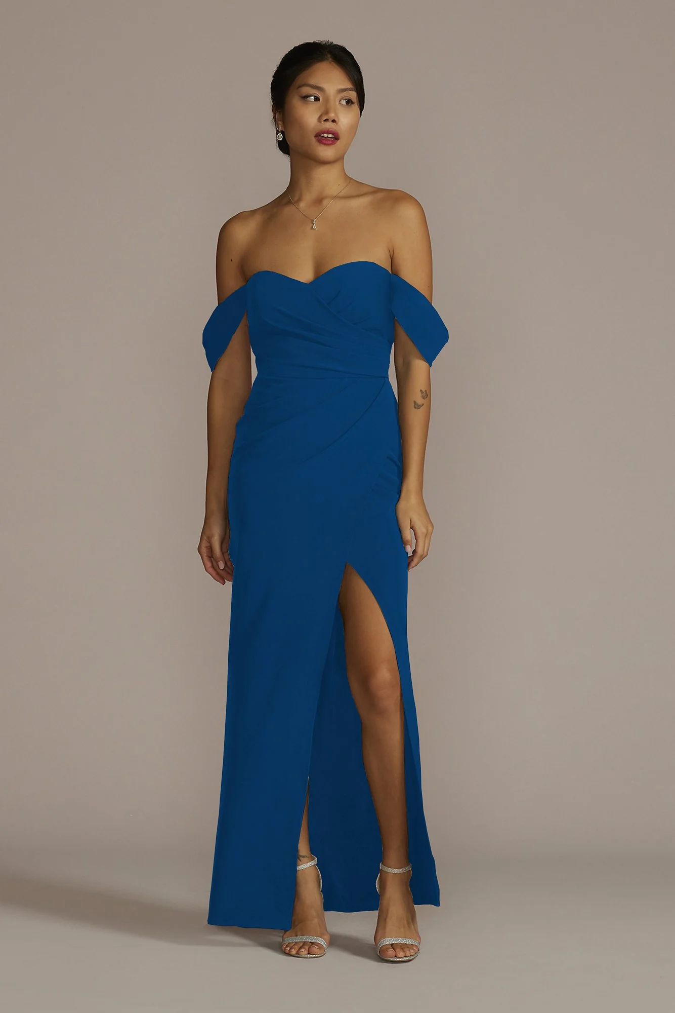Stretch Crepe Off-the-Shoulder Dress - Image 5
